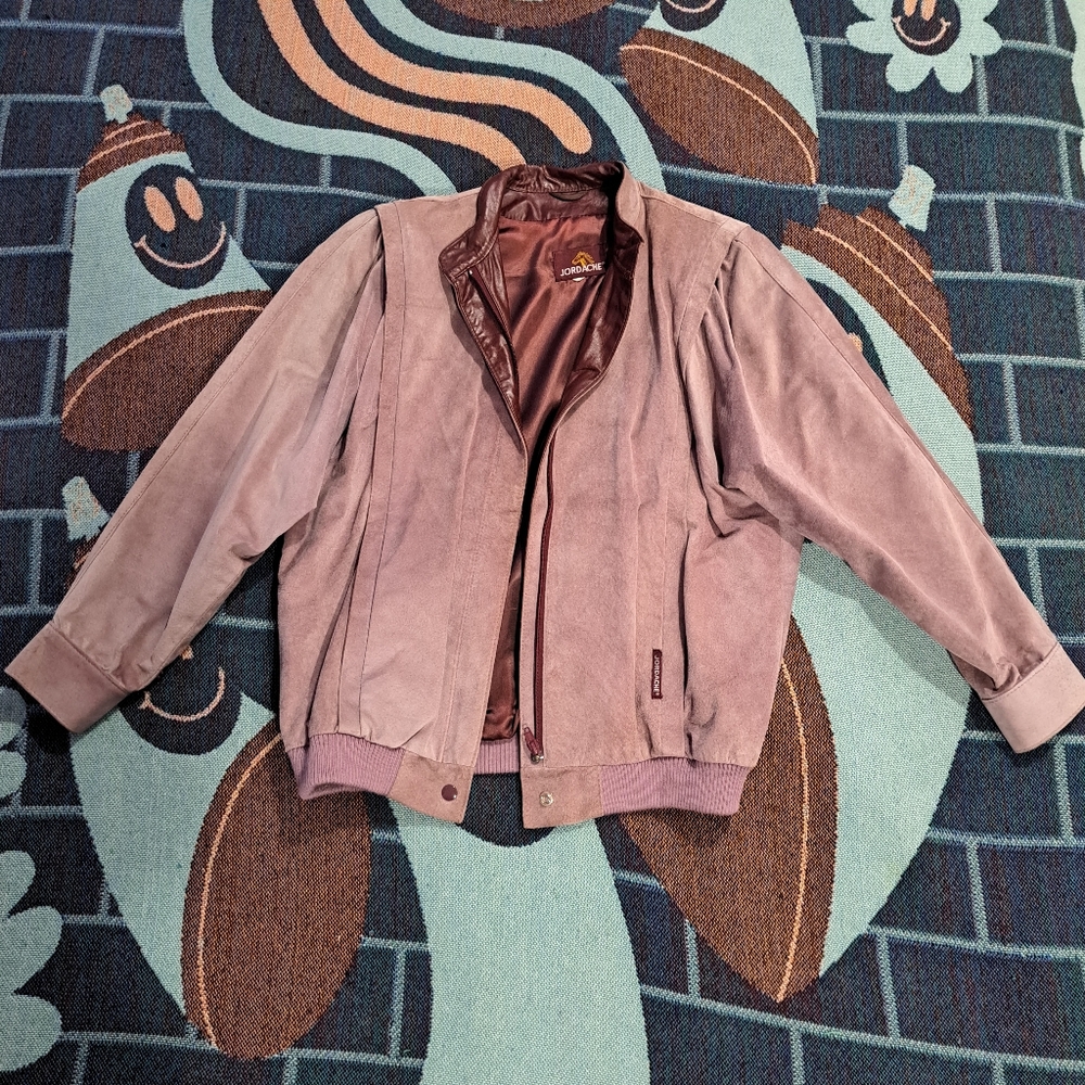 🌈VINTAGE SUEDE BOMBER-S/M